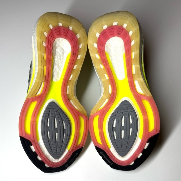 Adidas Men’s Ultraboost 21 Athletic Running Shoes - White and Neon Yellow Size-7 - Picture 10 of 10